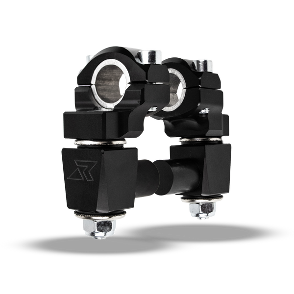 2" Pivoting Anti-Vibe Bar Risers with a 7/8" stem clamp, can accept 7/8" OR 1 1/8" Handlebar- 2 Color Options