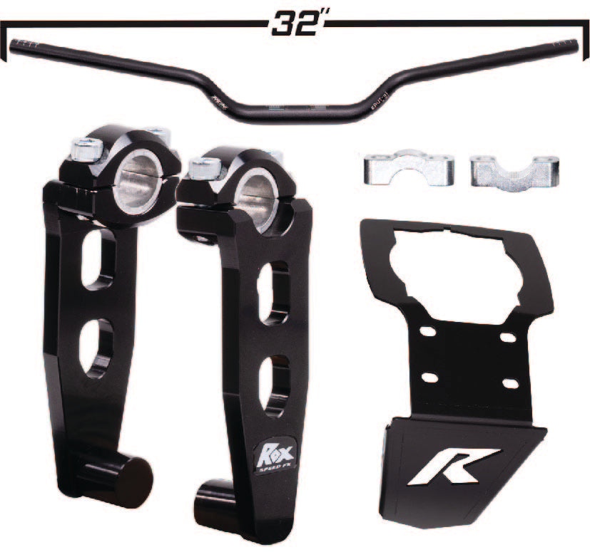 Black Aluminum Handlebar Riser Kit – 1 1/8" Bars For BMW Motorcycles & ATVs